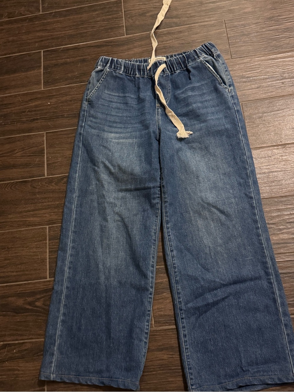 Wide-Leg Women's Denim Jeans in Dark Blue